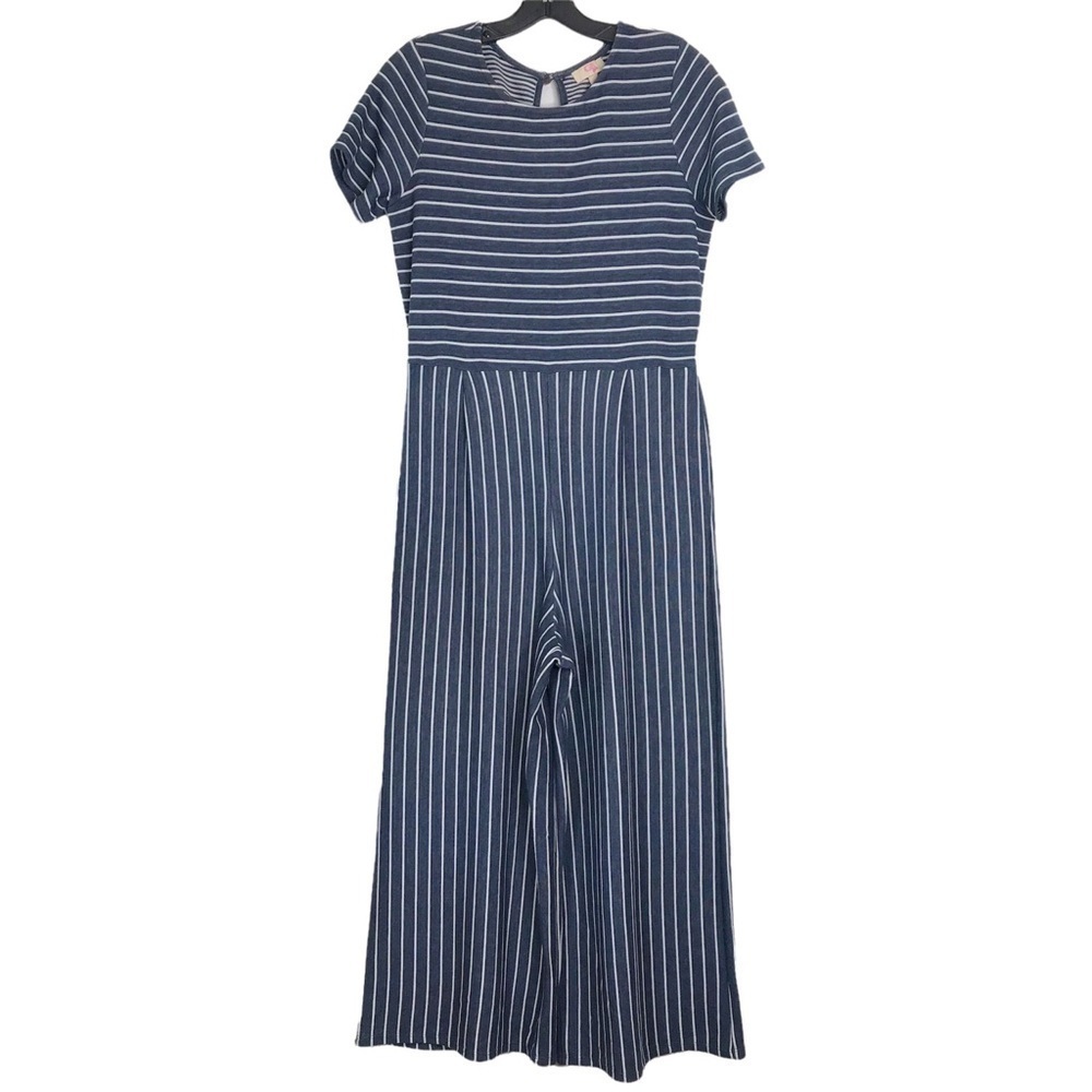 Gianni BINI Girl Blue Striped Jumpsuit X-LARGE